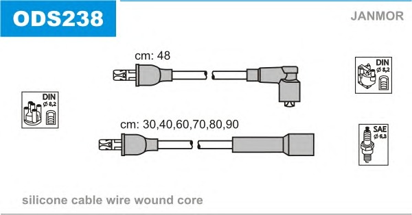 JANMOR Gyújtókábel készlet ODS238_JANMOR
