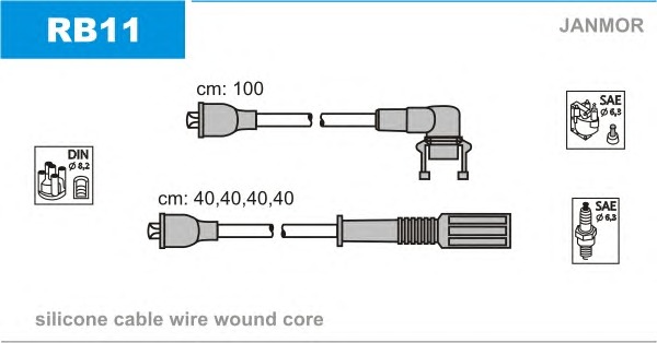 JANMOR Gyújtókábel készlet RB11_JANMOR