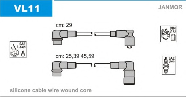 JANMOR Gyújtókábel készlet VL11_JANMOR