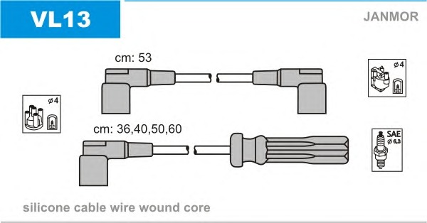 JANMOR Gyújtókábel készlet VL13_JANMOR