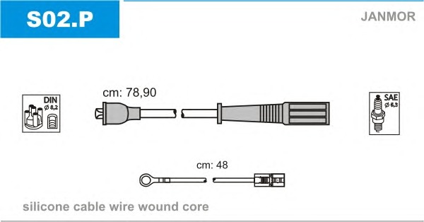 JANMOR Gyújtókábel készlet S02.P_JANMOR