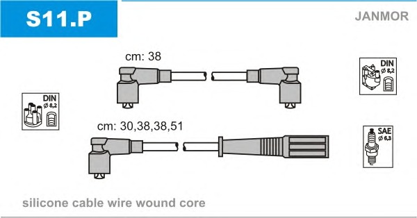 JANMOR Gyújtókábel készlet S11.P_JANMOR