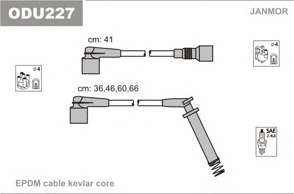 JANMOR Gyújtókábel készlet ODU227_JANMOR