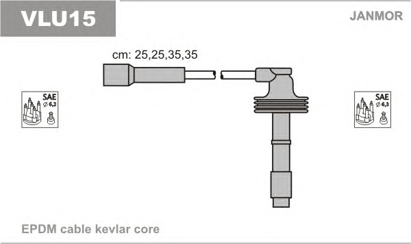 JANMOR Gyújtókábel készlet VLU15_JANMOR