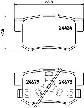 BREMBO Hátsó fékbetét P28061_BREMBO