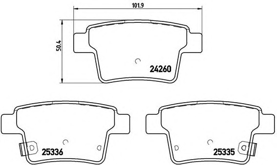 BREMBO Hátsó fékbetét P66002_BREMBO