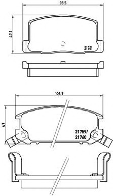 BREMBO Hátsó fékbetét P83019_BREMBO