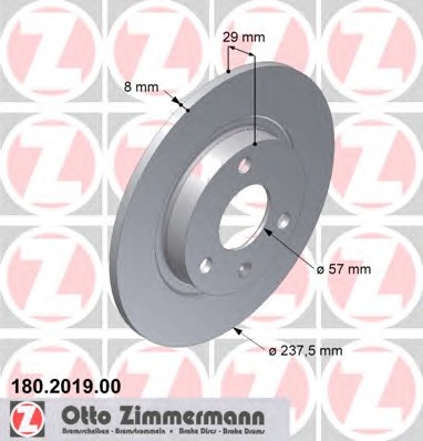 ZIMMERMANN Első féktárcsa 180.2019.00_ZIM