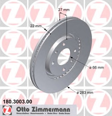 ZIMMERMANN Első féktárcsa 180.3003.00_ZIM