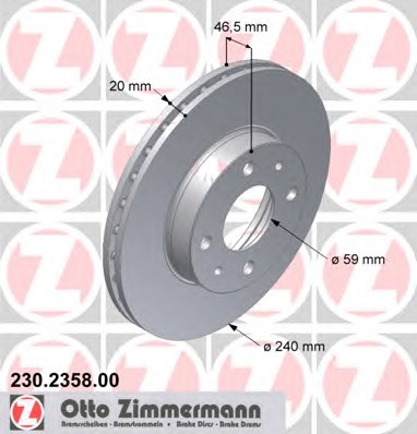 ZIMMERMANN Első féktárcsa 230.2358.00_ZIM