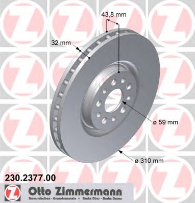 ZIMMERMANN Első féktárcsa 230.2377.00_ZIM