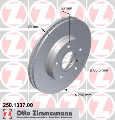 ZIMMERMANN Első féktárcsa 250.1337.00_ZIM