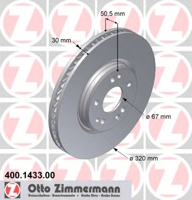 ZIMMERMANN Első féktárcsa 400.1433.00_ZIM