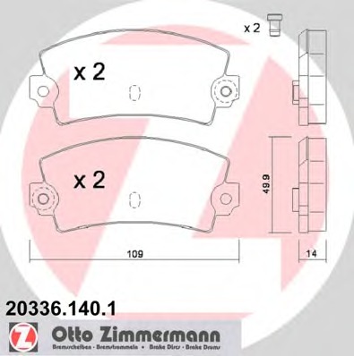 ZIMMERMANN Hátsó fékbetét 20336.140.1_ZIM