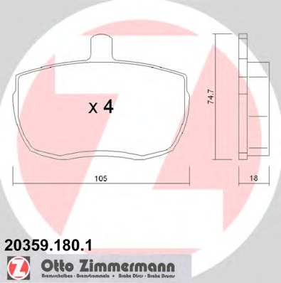 ZIMMERMANN Első fékbetét 20359.180.1_ZIM