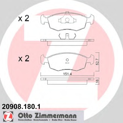 ZIMMERMANN Első fékbetét 20908.180.1_ZIM