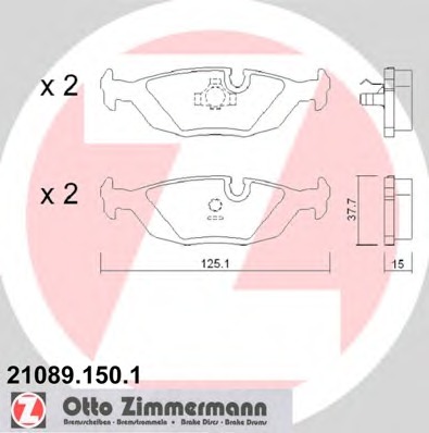 ZIMMERMANN Hátsó fékbetét 21089.150.1_ZIM