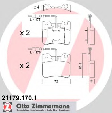 ZIMMERMANN Első fékbetét 21179.170.1_ZIM