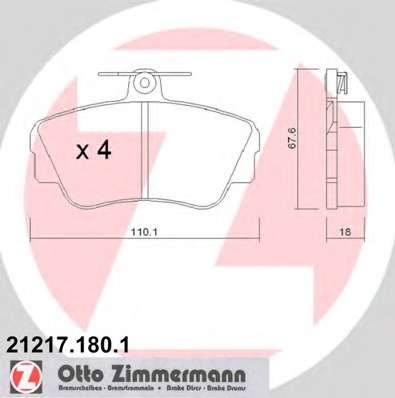 ZIMMERMANN Első fékbetét 21217.180.1_ZIM