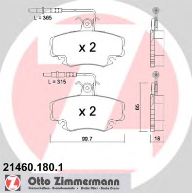 ZIMMERMANN Első fékbetét 21460.180.1_ZIM