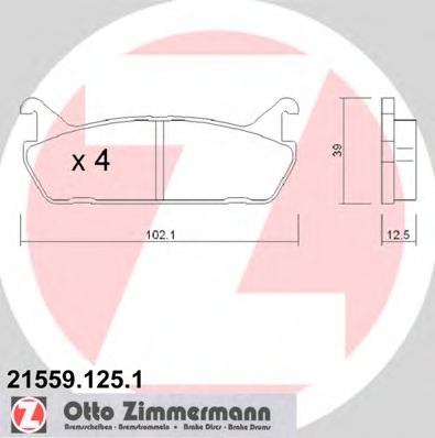 ZIMMERMANN Hátsó fékbetét 21559.125.1_ZIM