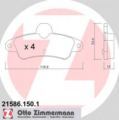 ZIMMERMANN Hátsó fékbetét 21586.150.1_ZIM