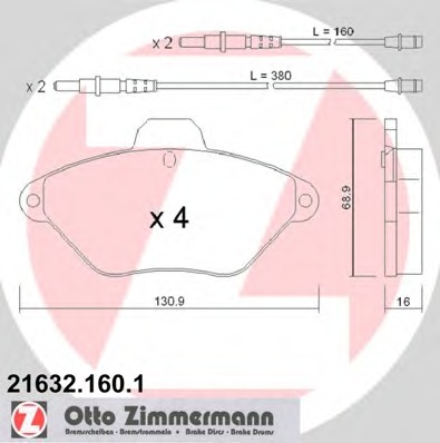 ZIMMERMANN Első fékbetét 21632.160.1_ZIM