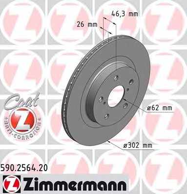 ZIMMERMANN Első féktárcsa 590.2564.20_ZIM