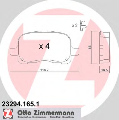 ZIMMERMANN Első fékbetét 23294.165.1_ZIM