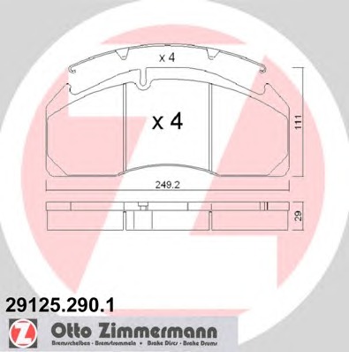 ZIMMERMANN Hátsó fékbetét 29125.290.1_ZIM