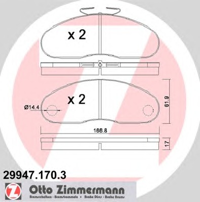 ZIMMERMANN Első fékbetét 29947.170.3_ZIM