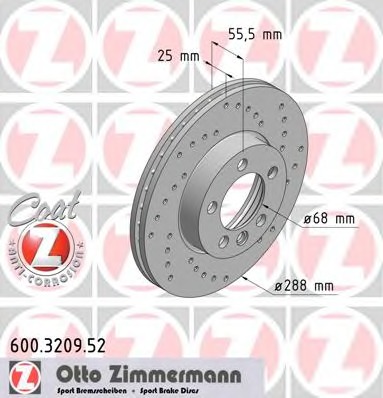 ZIMMERMANN Első féktárcsa 600.3209.52_ZIM