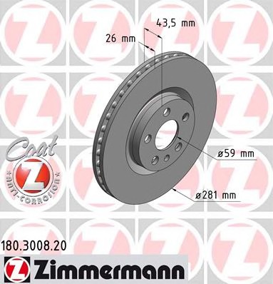 ZIMMERMANN Első féktárcsa 180.3008.20_ZIM