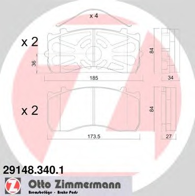 ZIMMERMANN Első fékbetét 29148.340.1_ZIM