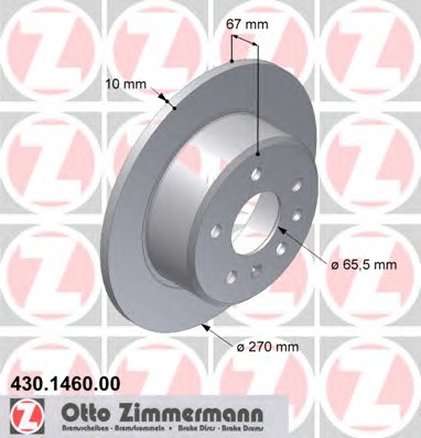 ZIMMERMANN Hátsó féktárcsa 430.1460.00_ZIM