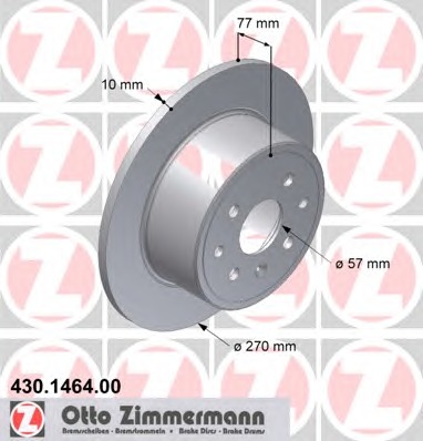 ZIMMERMANN Hátsó féktárcsa 430.1464.00_ZIM