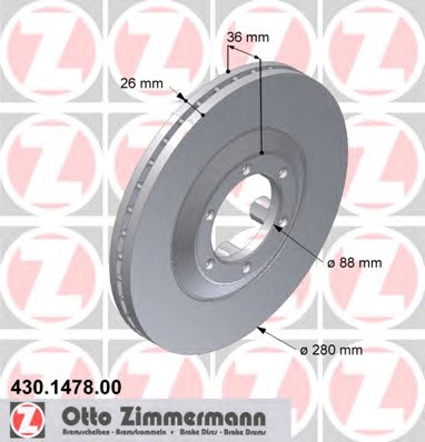 ZIMMERMANN Első féktárcsa 430.1478.00_ZIM