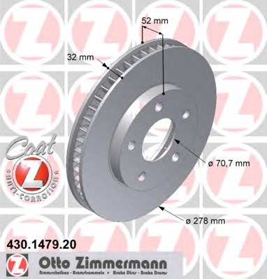 ZIMMERMANN Első féktárcsa 430.1479.20_ZIM