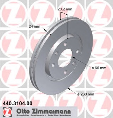 ZIMMERMANN Első féktárcsa 440.3104.00_ZIM