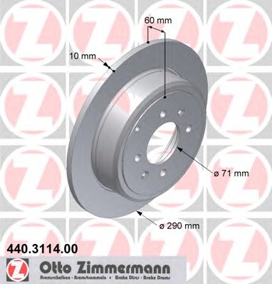 ZIMMERMANN Hátsó féktárcsa 440.3114.00_ZIM