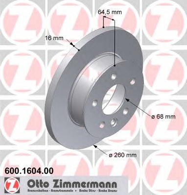 ZIMMERMANN Első féktárcsa 600.1604.00_ZIM