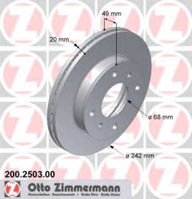 ZIMMERMANN Első féktárcsa 200.2503.00_ZIM