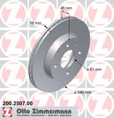 ZIMMERMANN Első féktárcsa 200.2507.00_ZIM