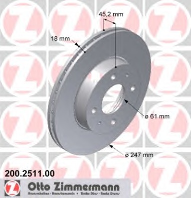 ZIMMERMANN Első féktárcsa 200.2511.00_ZIM