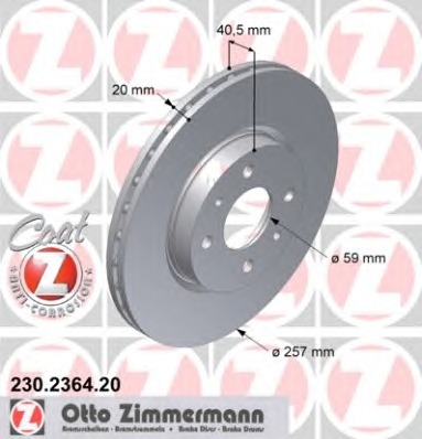 ZIMMERMANN Első féktárcsa 230.2364.20_ZIM