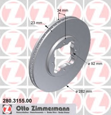 ZIMMERMANN Első féktárcsa 280.3155.00_ZIM