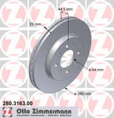 ZIMMERMANN Első féktárcsa 280.3163.00_ZIM