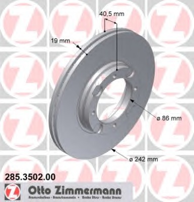 ZIMMERMANN Első féktárcsa 285.3502.00_ZIM