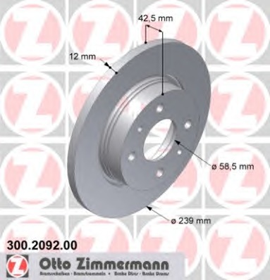 ZIMMERMANN Első féktárcsa 300.2092.00_ZIM