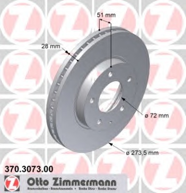 ZIMMERMANN Első féktárcsa 370.3073.00_ZIM